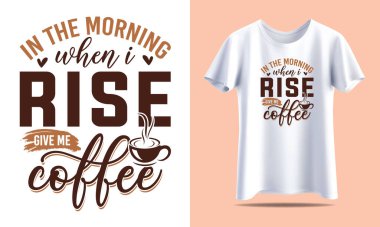 Kahve Tipografisi Tişört tasarım şablonu yazdırmak için.