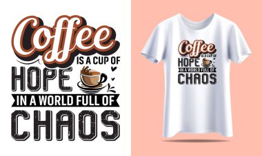 Moda Kahve Aşığı Tişörtü Vektör Tasarımı Kafe hayranları ve Barista için mükemmel