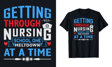 Hemşirelik okulunu tek seferde eritmek, baskı için tipografi tasarımı şablonu hazırlamak,.