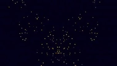Şeffaf bir arkaplanda Altın Konfeti Patlama Animasyonu. Alfa Ekranında 3D Altın Konfeti Topu Canlandırması.