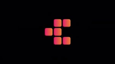 4K Animasyon - şeffaf arkaplanda kare simgesi yükleniyor. Döngülü yükleme veya yazma animasyonu. Kare ayırma yükleme canlandırması.