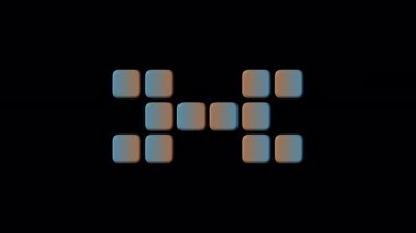 4K Animasyon - şeffaf arkaplanda kare simgesi yükleniyor. Döngülü yükleme veya yazma animasyonu. Kare ayırma yükleme canlandırması.