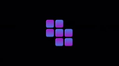 4K Animasyon - şeffaf arkaplanda kare simgesi yükleniyor. Döngülü yükleme veya yazma animasyonu. Kare ayırma yükleme canlandırması.