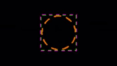 4K animasyon. Neon çerçeve. Renkli neon çizgiler hareket ediyor. Neon tarzı hareket hattı. Döngü animasyonu. Neon arka plan. Alfa kanalı