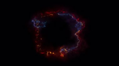 Patlama şok dalgası etkisi ve şeffaf bir arkaplanda farklı dalgalar. Soyut duman patlaması animasyonu. Patlama şok dalgası. Alfa kanalında enerji animasyonunu ateşle. Şablonu Ört.