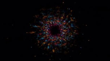 Patlama şok dalgası etkisi ve şeffaf bir arkaplanda farklı dalgalar. Soyut duman patlaması animasyonu. Patlama şok dalgası. Alfa kanalında enerji animasyonunu ateşle. Şablonu Ört.