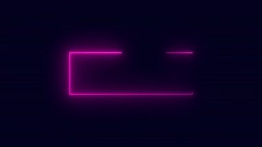 Şeffaf bir arkaplan üzerindeki Neon çerçevesini özetle. Parlak afiş animasyonu. Neon çerçeve. Neon çerçeve desenli soyut arkaplan LED. Şeffaf bir arkaplanda 4K video animasyonu.