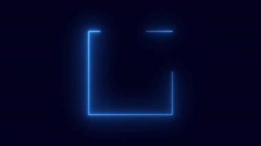 Şeffaf bir arkaplan üzerindeki Neon çerçevesini özetle. Parlak afiş animasyonu. Neon çerçeve. Neon çerçeve desenli soyut arkaplan LED. Şeffaf bir arkaplanda 4K video animasyonu.