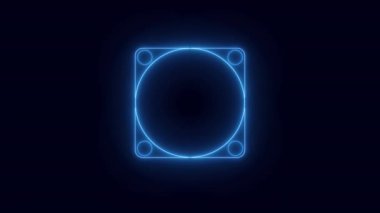 Şeffaf bir arkaplan üzerinde Neon 'un soyut döngüsü çerçevesi. Parlak afiş animasyonu. Neon döngülü çerçeve. Neon çerçeve desenli soyut arkaplan LED. Şeffaf bir arkaplanda 4K video animasyonu.