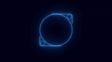 Şeffaf bir arkaplan üzerinde Neon 'un soyut döngüsü çerçevesi. Parlak afiş animasyonu. Neon döngülü çerçeve. Neon çerçeve desenli soyut arkaplan LED. Şeffaf bir arkaplanda 4K video animasyonu.