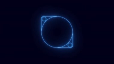 Şeffaf bir arkaplan üzerinde Neon 'un soyut döngüsü çerçevesi. Parlak afiş animasyonu. Neon döngülü çerçeve. Neon çerçeve desenli soyut arkaplan LED. Şeffaf bir arkaplanda 4K video animasyonu.