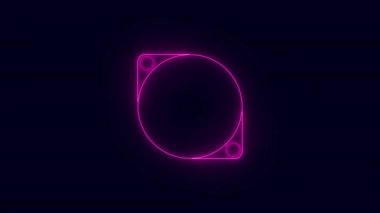 Şeffaf bir arkaplan üzerinde Neon 'un soyut döngüsü çerçevesi. Parlak afiş animasyonu. Neon döngülü çerçeve. Neon çerçeve desenli soyut arkaplan LED. Şeffaf bir arkaplanda 4K video animasyonu.