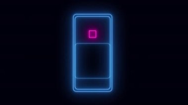 Şeffaf bir arkaplan üzerinde Neon 'un soyut döngüsü çerçevesi. Parlak afiş animasyonu. Neon döngülü çerçeve. Neon çerçeve desenli soyut arkaplan LED. Şeffaf bir arkaplanda 4K video animasyonu.