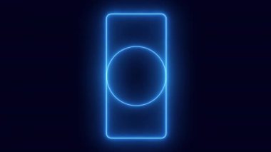 Şeffaf bir arkaplan üzerinde Neon 'un soyut döngüsü çerçevesi. Parlak afiş animasyonu. Neon döngülü çerçeve. Neon çerçeve desenli soyut arkaplan LED. Şeffaf bir arkaplanda 4K video animasyonu.