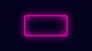 Şeffaf bir arkaplan üzerinde Neon 'un soyut döngüsü çerçevesi. Parlak afiş animasyonu. Neon döngülü çerçeve. Neon çerçeve desenli soyut arkaplan LED. Şeffaf bir arkaplanda 4K video animasyonu.