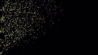 Şeffaf bir arkaplanda Altın Konfeti Patlama Animasyonu. Alfa Ekranında 3D Altın Konfeti Topu Canlandırması.