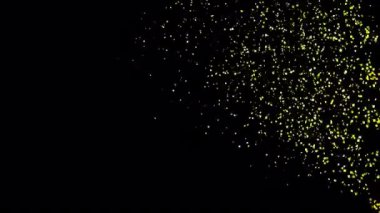 Şeffaf bir arkaplanda Altın Konfeti Patlama Animasyonu. Alfa Ekranında 3D Altın Konfeti Topu Canlandırması.