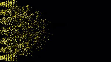 Şeffaf bir arkaplanda Altın Konfeti Patlama Animasyonu. Alfa Ekranında 3D Altın Konfeti Topu Canlandırması.