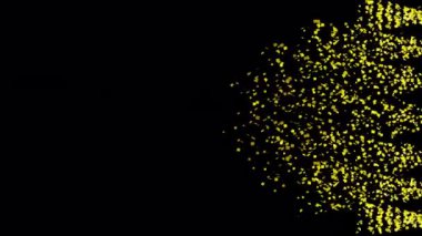 Şeffaf bir arkaplanda Altın Konfeti Patlama Animasyonu. Alfa Ekranında 3D Altın Konfeti Topu Canlandırması.