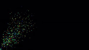 Şeffaf bir arkaplanda konfeti patlaması animasyonu. Alfa Ekranında 3D Renkli Konfeti Topu Canlandırması.