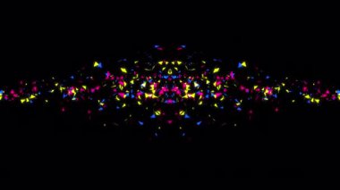 Şeffaf bir arkaplanda konfeti patlaması animasyonu. Alfa Ekranında 3D Renkli Konfeti Topu Canlandırması.