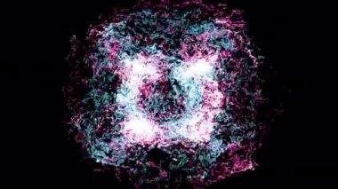 Patlama şok dalgası etkisi ve şeffaf bir arkaplanda farklı dalgalar. Soyut duman patlaması animasyonu. Alfa kanalında enerji animasyonunu ateşle. Şablonu Ört. Patlama şok dalgası.