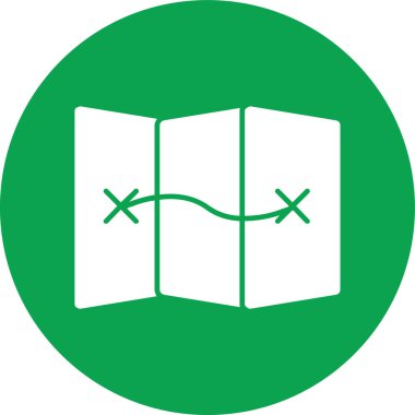 Bir haçın yeşil ve beyaz ikonunun vektör çizimi