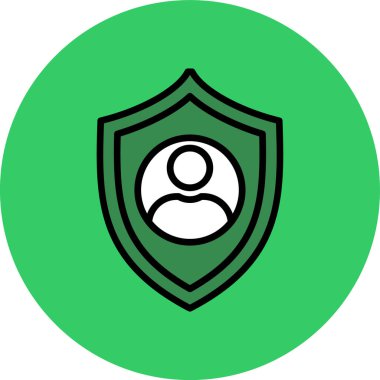 Kalkan simgesi, basit vektör illüstrasyonu