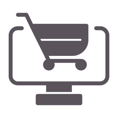 Alışveriş arabası simgesi, vektör illüstrasyonu