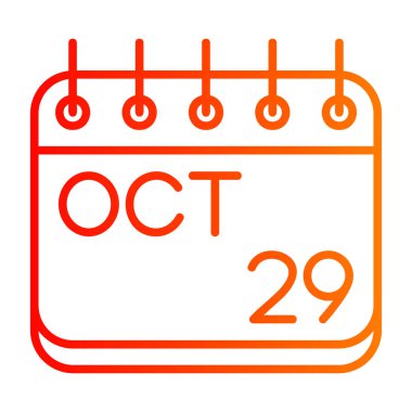 Takvim simgesinin 25 Ekim vektör simgesi