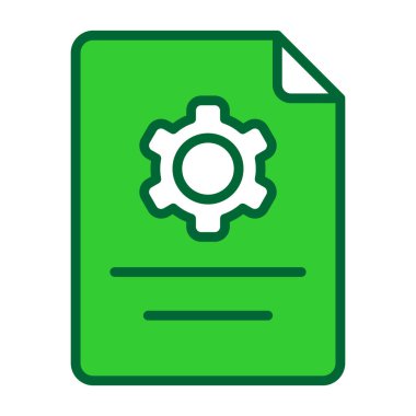 Düz simge, vektör, illüstrasyon içeren belge