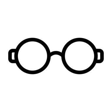 gözlük yassı simge, vektör, illüstrasyon