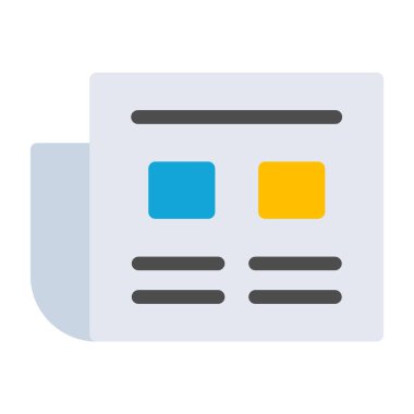 Gazete düz vektör simgesi