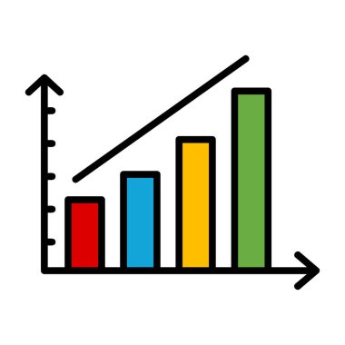iş grafiği simgesi, düz tasarım biçimi, vektör illüstrasyonu