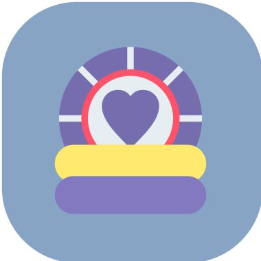 Tek bir izole kalp simgesinin vektör çizimi