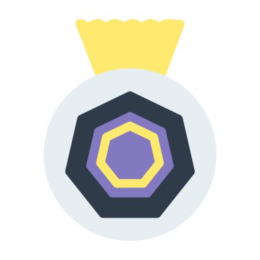 Madalya düz vektör simgesi