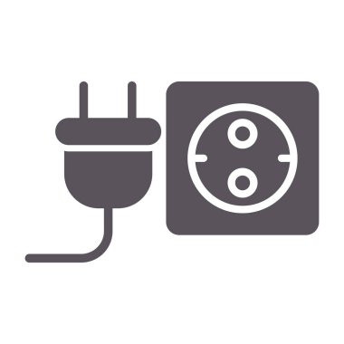 Güç tıkacı simgesi. düz dizayn.