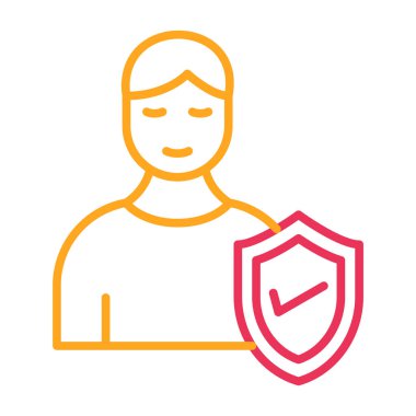 Bir kalkan simgesinin vektör illüstrasyonu