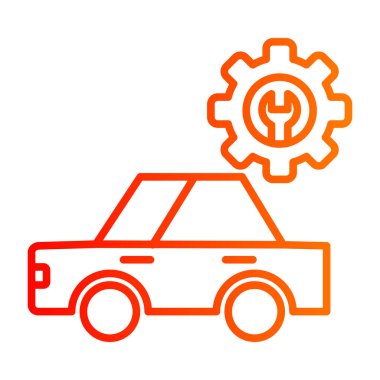 araba tamir servisi simgesi, vektör illüstrasyonu