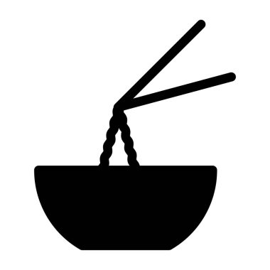 Çubuk glifli kase ikon vektör illüstrasyonu