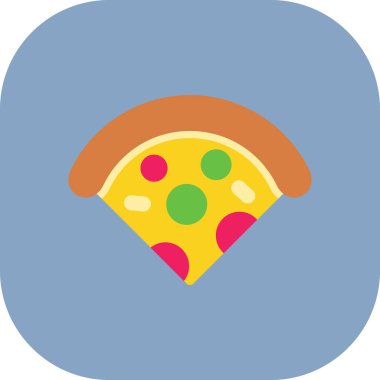 Pizza düz vektör simgesi