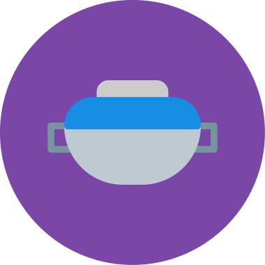 Düz tarzda pişirme tava simgesi