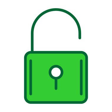 vektör renk çizgi simgesini kilitle