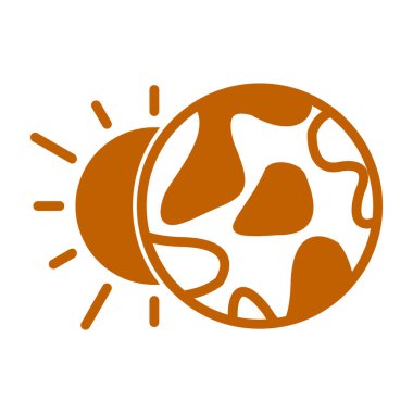 Güneş ikonu vektör çizimine sahip gezegen