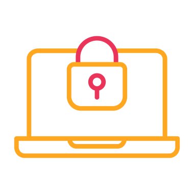 dizüstü bilgisayar kilidi vektör çizimi