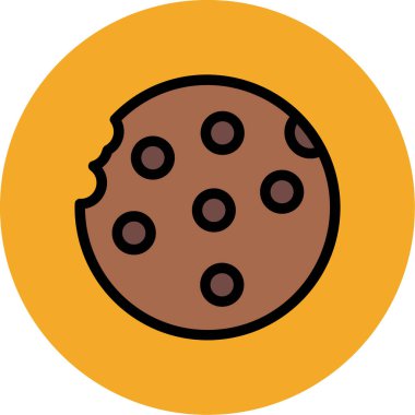 Kurabiye. Web simgesi basit illüstrasyon