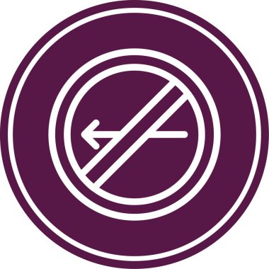 Sol ok vektör simgesi yok. bu yuvarlak düz sembol pembe renk ve beyaz arkaplan ile çizilir.