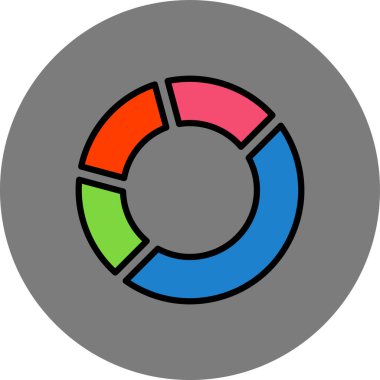 Pasta grafiği renk çizelgesi simgesi