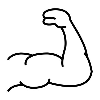 Güçlü kol ikonu. Beyaz arkaplanda izole edilmiş web tasarımı için insan kolu vektör simgesi