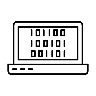 bilgisayar vektörü ince çizgi simgesi